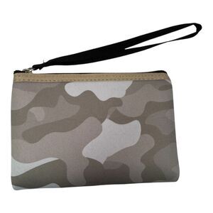 Haute Shore Beige Camo Neoprene  Minimalist Wristlet